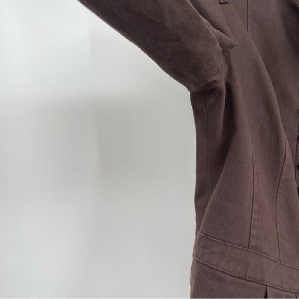 Boston Proper Brown Blazer Peplum Pleated Size 8 - Picture 11 of 13